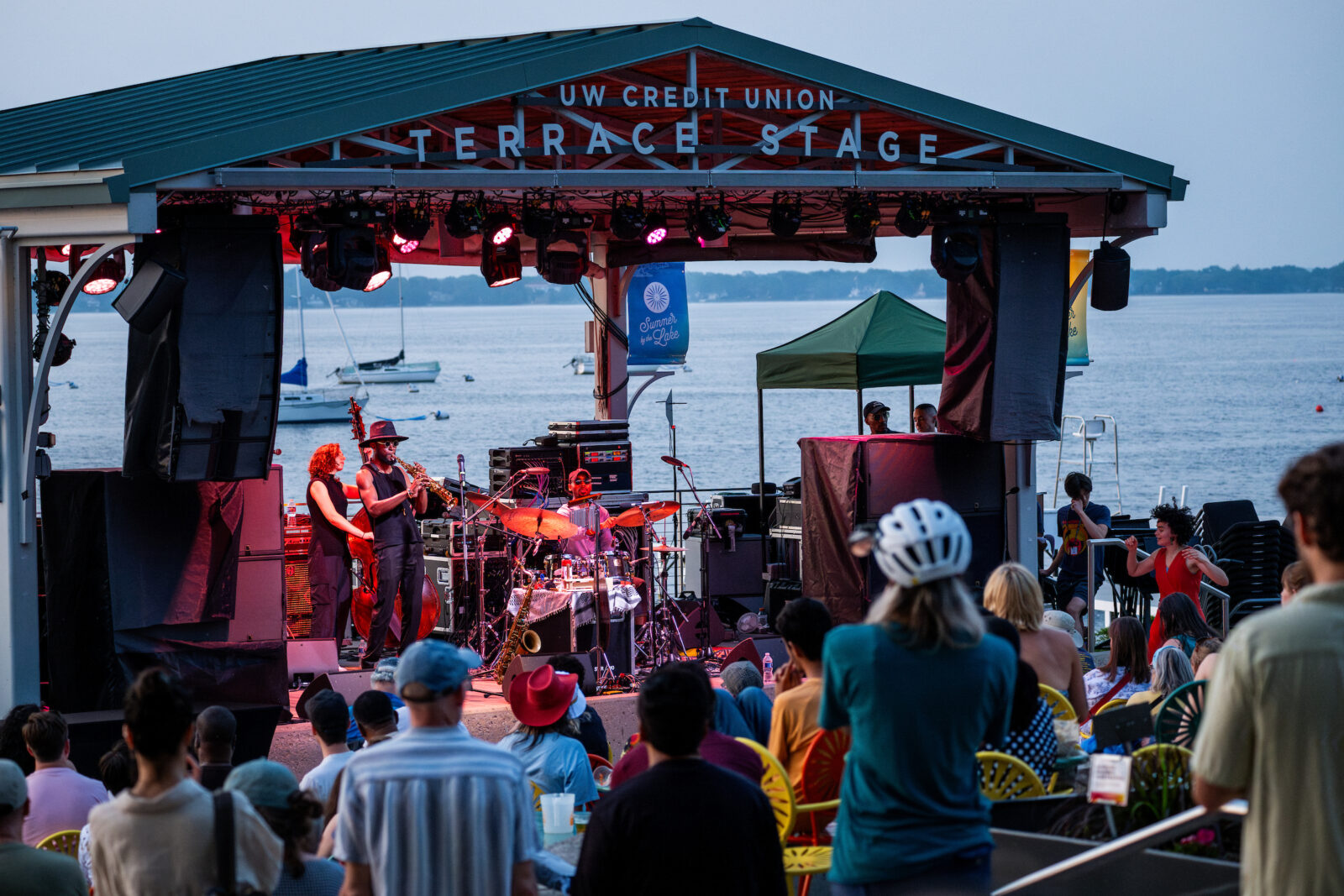 Isaiah Collier & The Chosen Few perform during the Madison Jazz Festival at the Memorial Union Terrace