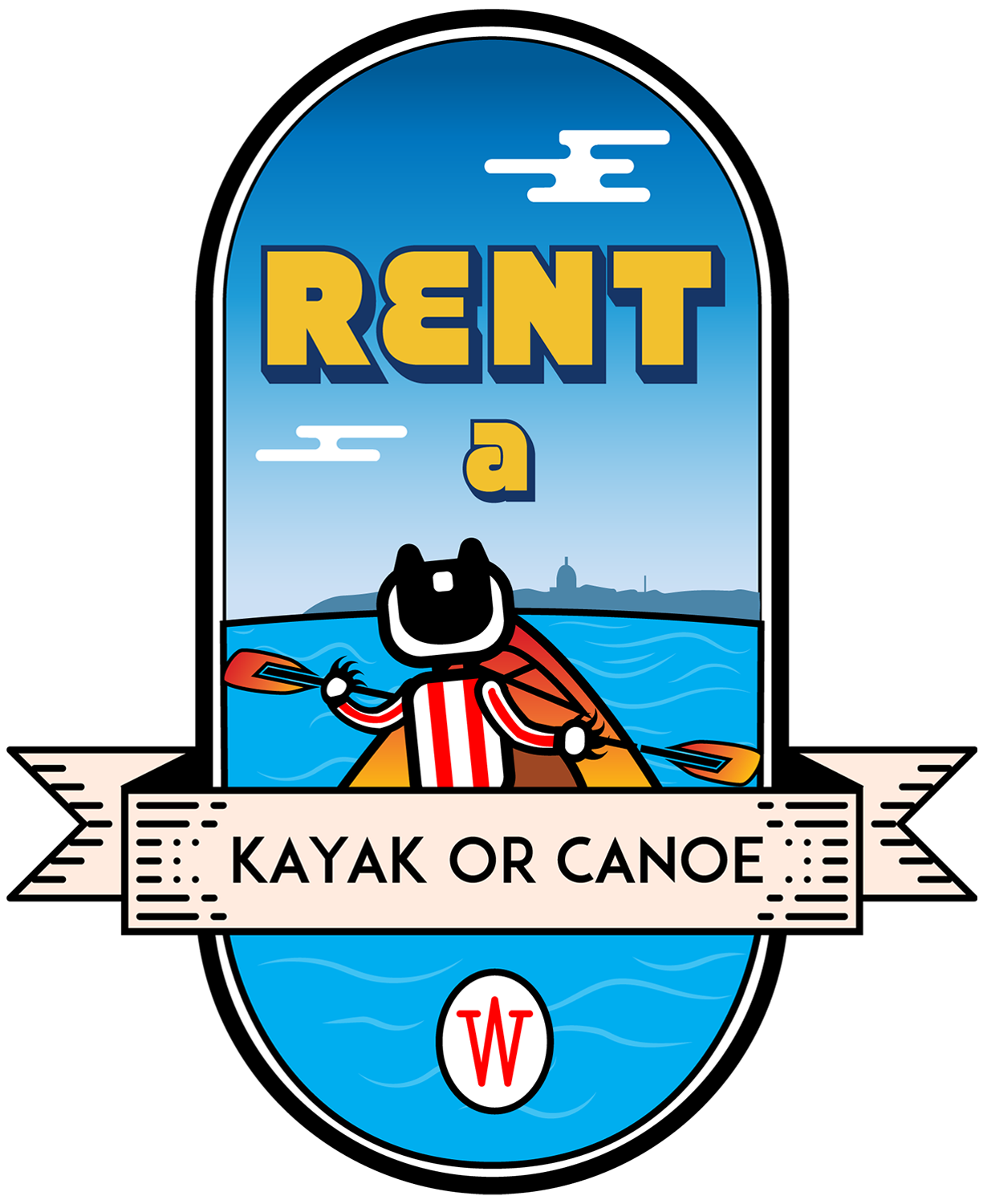 Rent a kayak or canoe icon